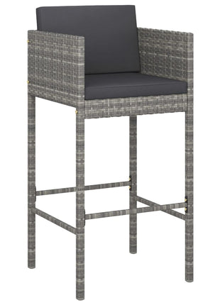 Barkrukken Met Kussens Poly Rattan