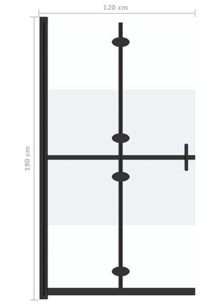 Inloopdouchewand Inklapbaar Esg-Glas Halfmat