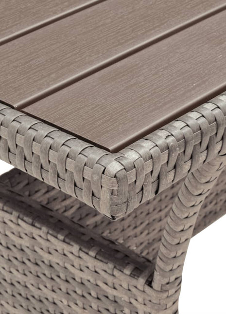 Tuintafel Poly Rattan Grijs