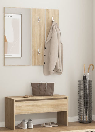 Garderobe Set Bewerkt Hout