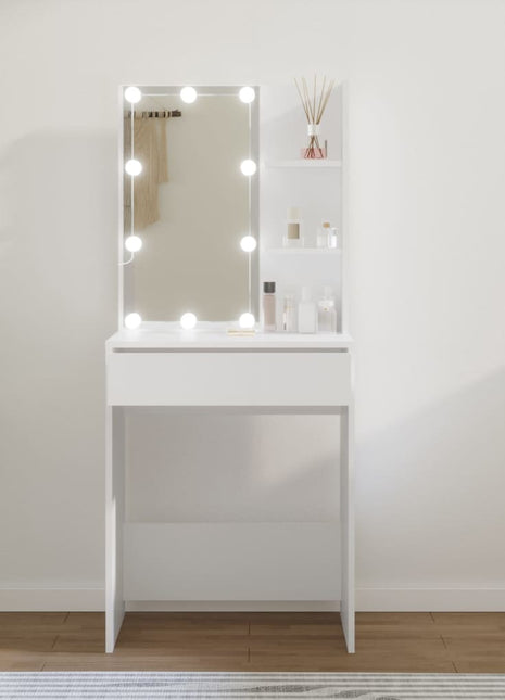 Kaptafel met LED-verlichting 60x40x140 cm wit
