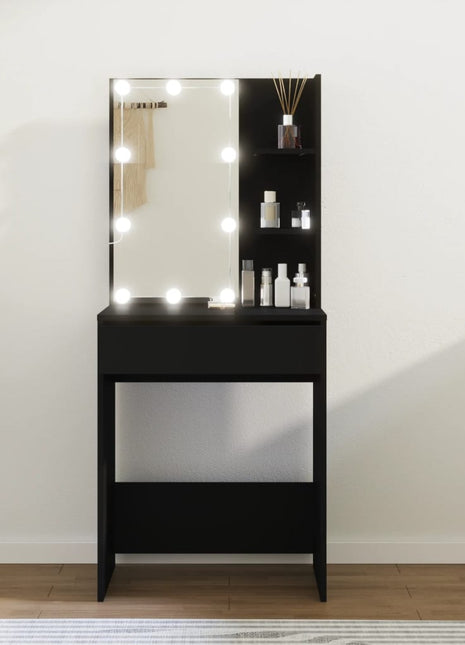 Kaptafel met LED-verlichting 60x40x140 cm zwart