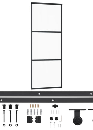 Schuifdeur Met Beslag 76X205 Cm Aluminium En Esg-Glas