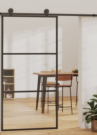 Schuifdeur Met Beslag 76X205 Cm Aluminium En Esg-Glas
