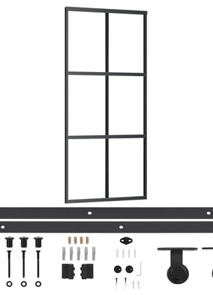Schuifdeur Met Beslag 90X205 Cm Aluminium En Esg-Glas