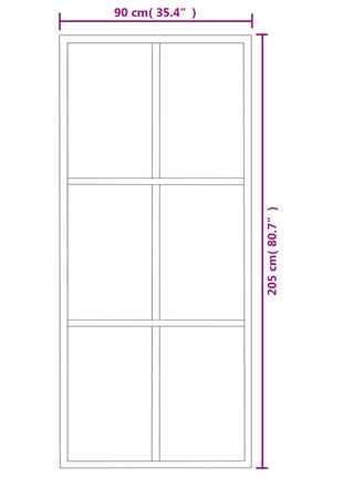Schuifdeur Met Beslag 90X205 Cm Aluminium En Esg-Glas