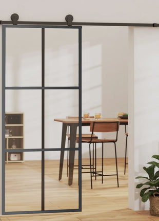 Schuifdeur Met Beslag 90X205 Cm Aluminium En Esg-Glas