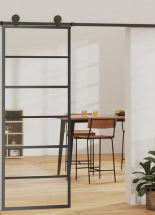 Schuifdeur Met Beslag 76X205 Cm Aluminium En Esg-Glas