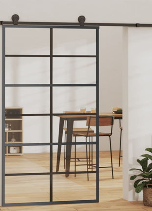 Schuifdeur Met Beslag 90X205 Cm Aluminium En Esg-Glas