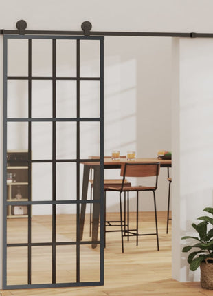 Schuifdeur Met Beslag 90X205 Cm Aluminium En Esg-Glas