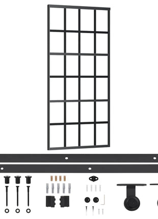 Schuifdeur Met Beslag 90X205 Cm Aluminium En Esg-Glas