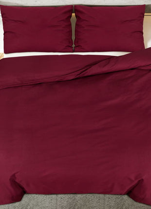 Dekbedovertrekset 155X220 Cm Katoen Bordeaux Rood