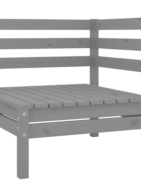 Tuinhoekbank Massief Grenenhout Grijs