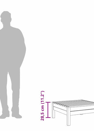 Tuinvoetenbank Massief Grenenhout Zwart