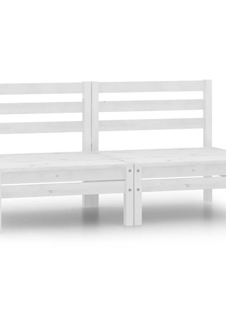 Tuinmiddenbanken 2 St Massief Grenenhout Wit