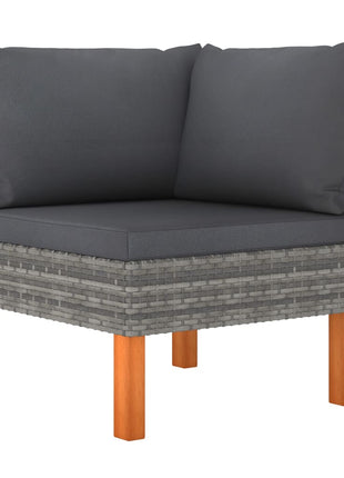 7-Delige Loungeset Poly Rattan En Eucalyptushout