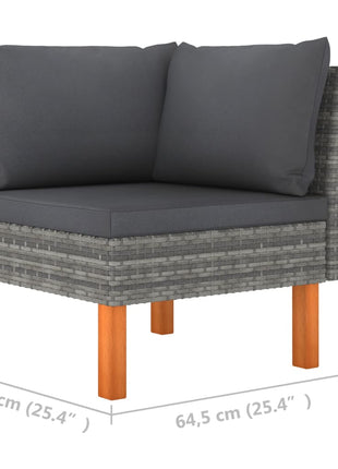 7-Delige Loungeset Poly Rattan En Eucalyptushout
