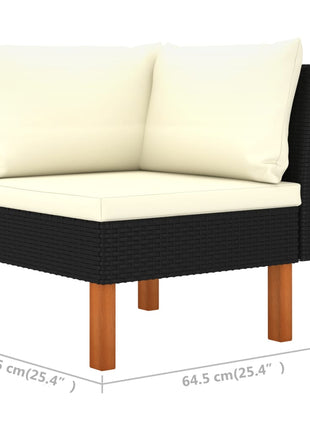 9-Delige Loungeset Poly Rattan En Eucalyptushout