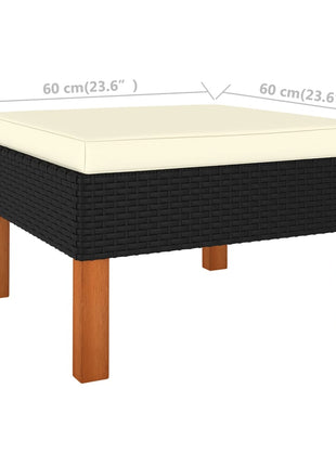 9-Delige Loungeset Poly Rattan En Eucalyptushout