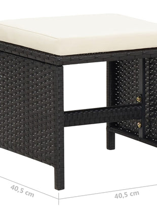 Tuinstoel- En Voetenbankset 4-Delig Poly Rattan