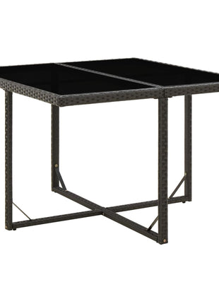 Tuintafel 109X107X74 Cm Poly Rattan En Glas