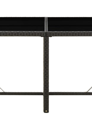 Tuintafel 109X107X74 Cm Poly Rattan En Glas