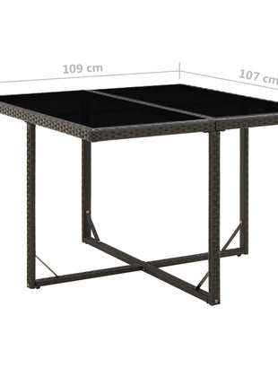 Tuintafel 109X107X74 Cm Poly Rattan En Glas