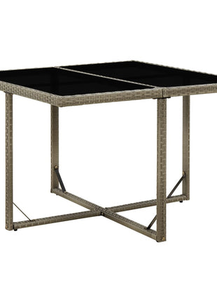 Tuintafel 109X107X74 Cm Poly Rattan En Glas