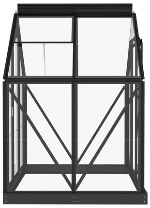 Kweekkas 155x103x191 cm aluminium en glas antracietkleurig