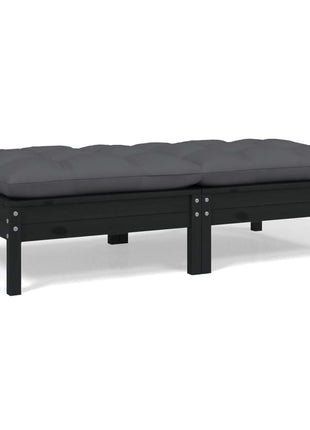 Tuinbank 2-Zits Met Kleurige Kussens Massief Grenenhout