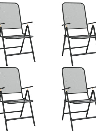 Tuinstoelen Inklapbaar Metaalgaas Antracietkleurig