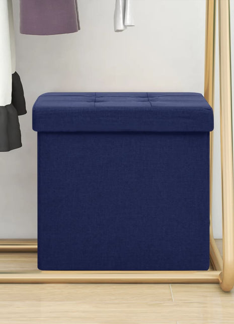 Opbergkruk inklapbaar kunstlinnen blauw