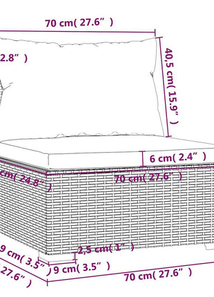 Tuinmiddenbank Met Kussens Poly Rattan