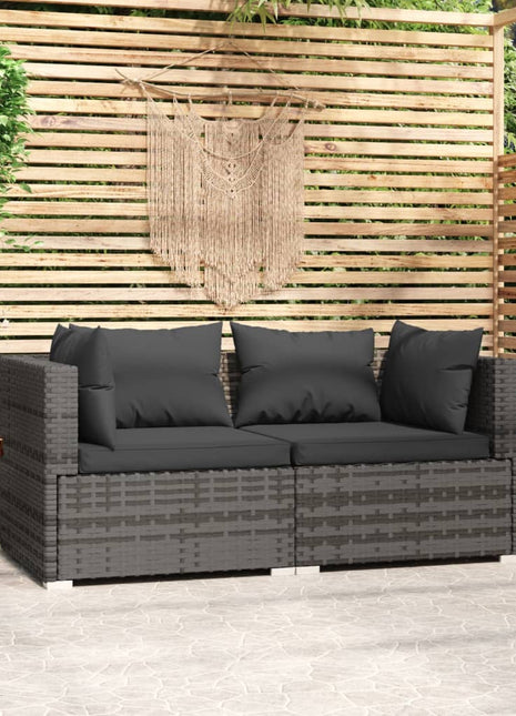 Met Kussens Poly Rattan Grijs En Antraciet