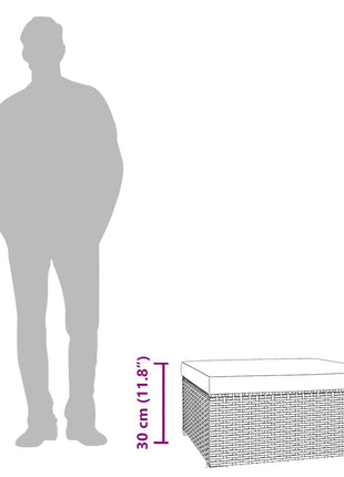 Tuinvoetenbank Met Kussen 70X70X30 Cm Poly Rattan
