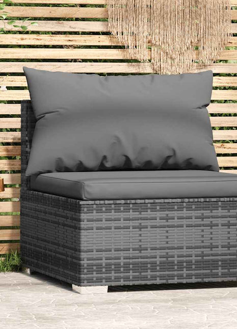Tuinmiddenbank Met Kussens Poly Rattan