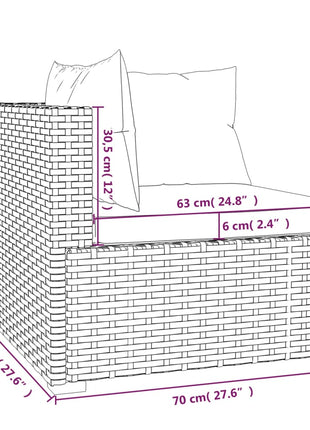 3-Delige Loungeset Met Kussens Poly Rattan