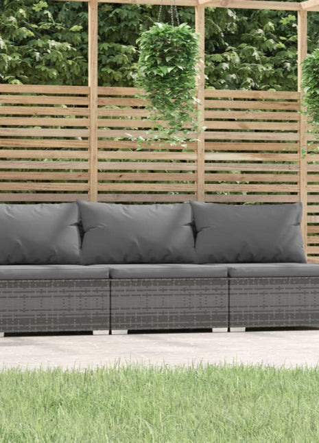 Met Kussens Poly Rattan Grijs En Antraciet