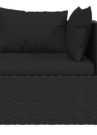 4-Delige Loungeset Met Kussens Poly Rattan Zwart