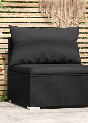 Tuinmiddenbank Met Kussens Poly Rattan