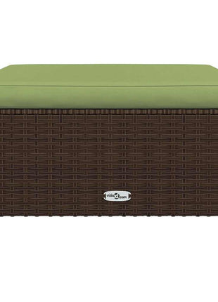 4-Delige Loungeset Met Kussens Poly Rattan Bruin En Groen