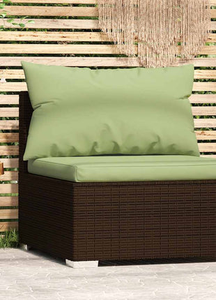 Tuinmiddenbank Met Kussens Poly Rattan