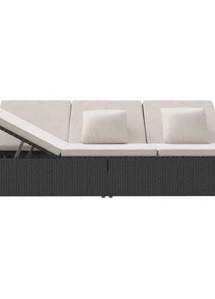 Ligbed Met Kussens Converteerbaar Poly Rattan