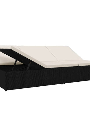 Ligbed Met Kussens Converteerbaar Poly Rattan