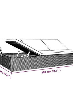Ligbed Met Kussens Converteerbaar Poly Rattan