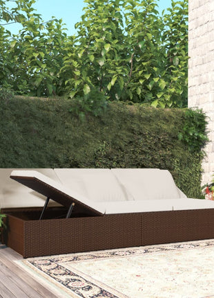 Ligbed Met Kussens Converteerbaar Poly Rattan