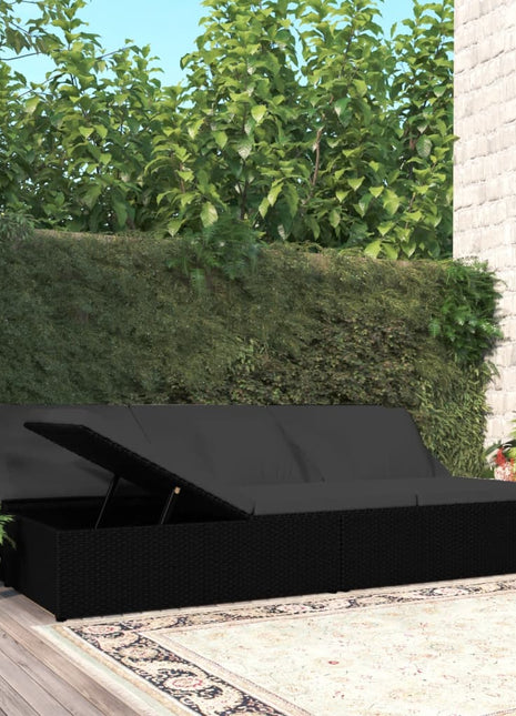 Ligbed Met Kussens Converteerbaar Poly Rattan