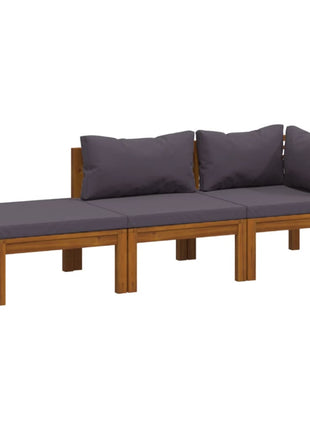 3-Delige Loungeset Met Kussens Massief Acaciahout