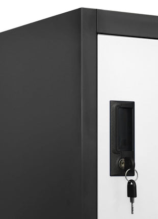 Lockerkast 90X45X180 Cm Staal Kleurig En Antraciet En Wit