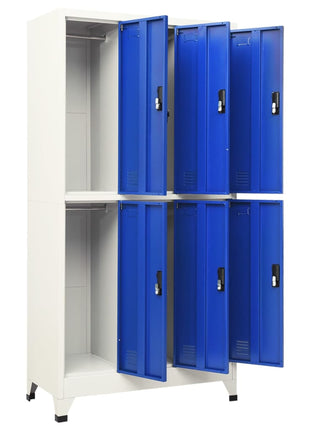 Lockerkast 90X45X180 Cm Staal Grijs En Blauw